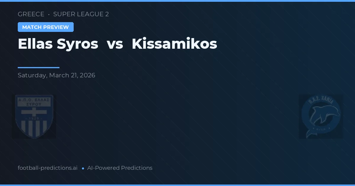Ellas Syros vs Kissamikos — předpověď a náhled zápasu