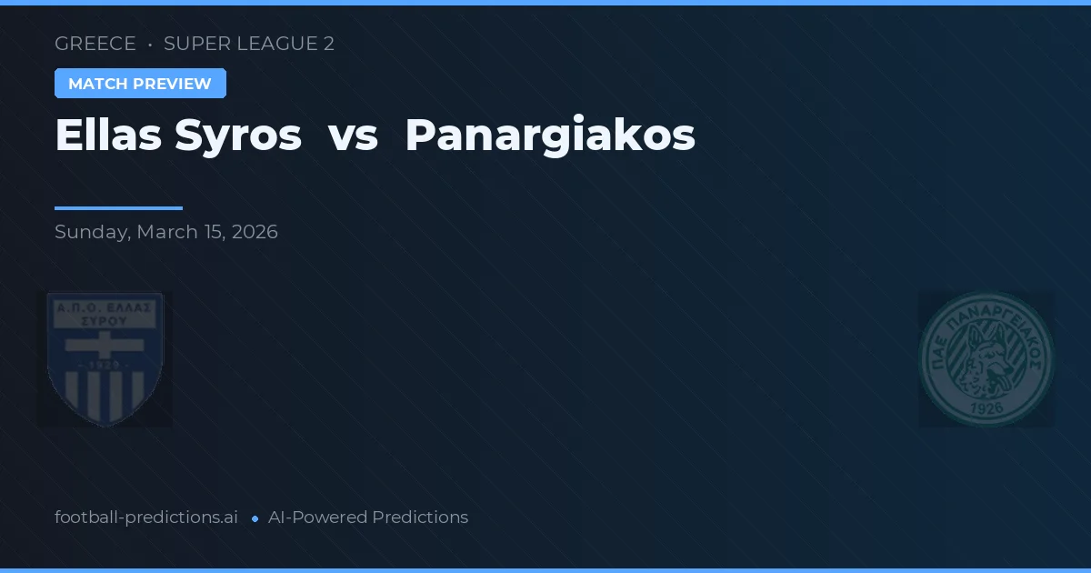 Ellas Syros vs Panargiakos — předpověď a náhled zápasu
