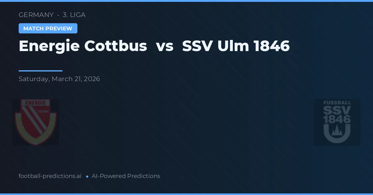 Energie Cottbus vs SSV Ulm 1846 — předpověď a náhled zápasu