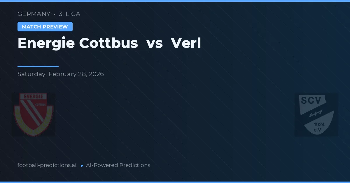Energie Cottbus vs Verl — předpověď a náhled zápasu