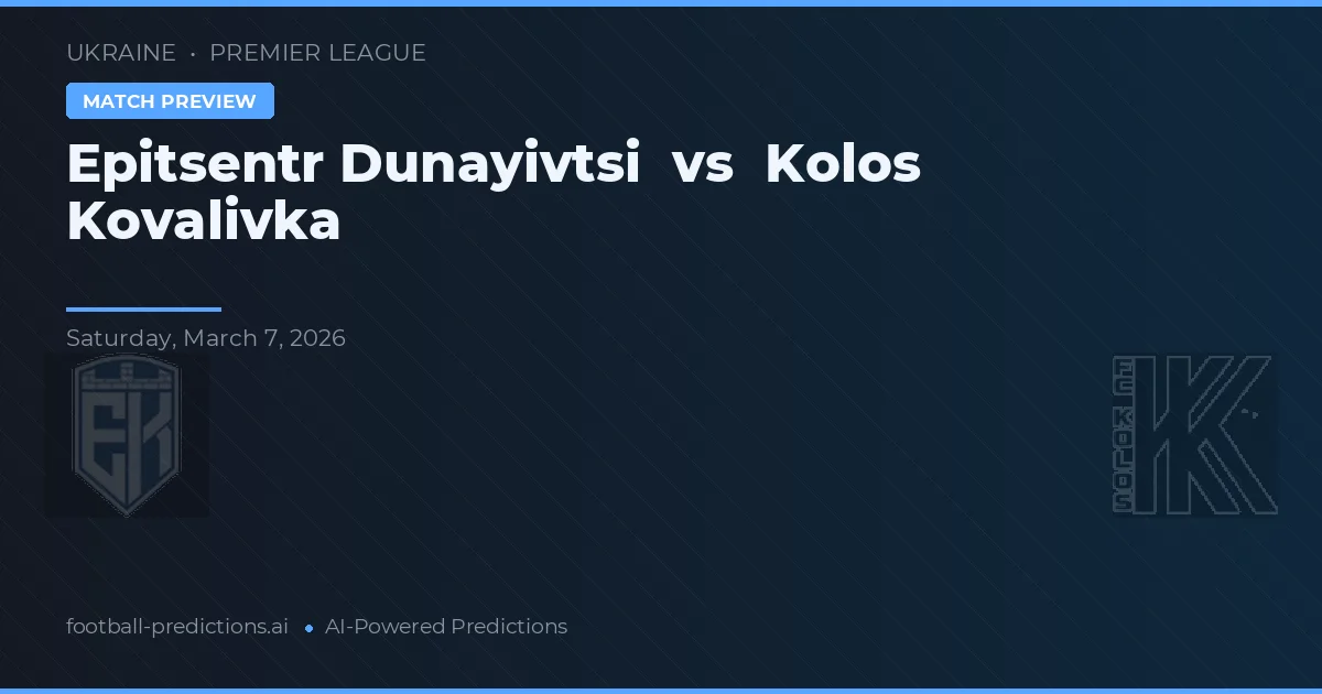 Epitsentr Dunayivtsi vs Kolos Kovalivka — předpověď a náhled zápasu
