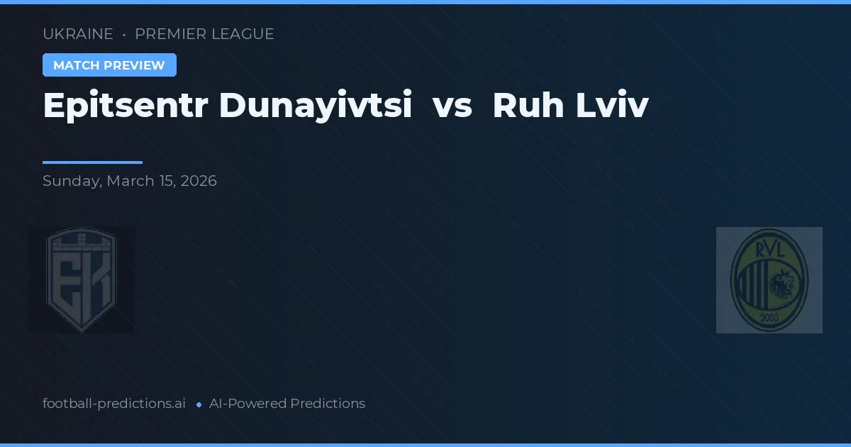 Epitsentr Dunayivtsi vs Ruh Lviv — předpověď a náhled zápasu