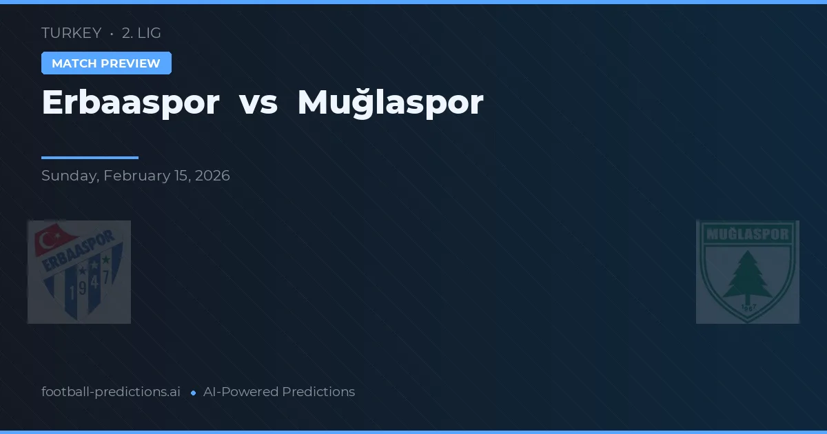 Erbaaspor vs Muğlaspor — předpověď a náhled zápasu
