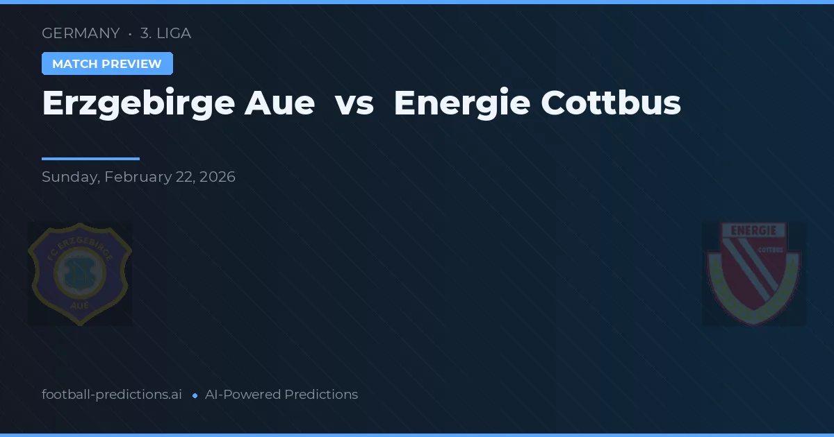 Erzgebirge Aue vs Energie Cottbus — předpověď a náhled zápasu