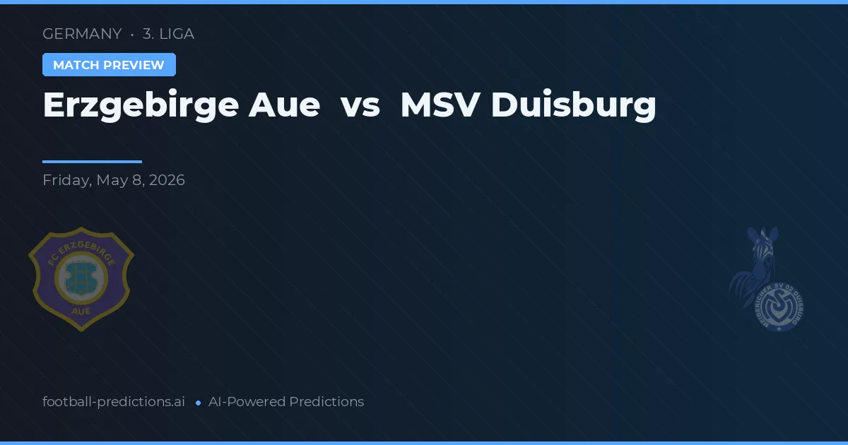 Erzgebirge Aue vs MSV Duisburg — předpověď a náhled zápasu