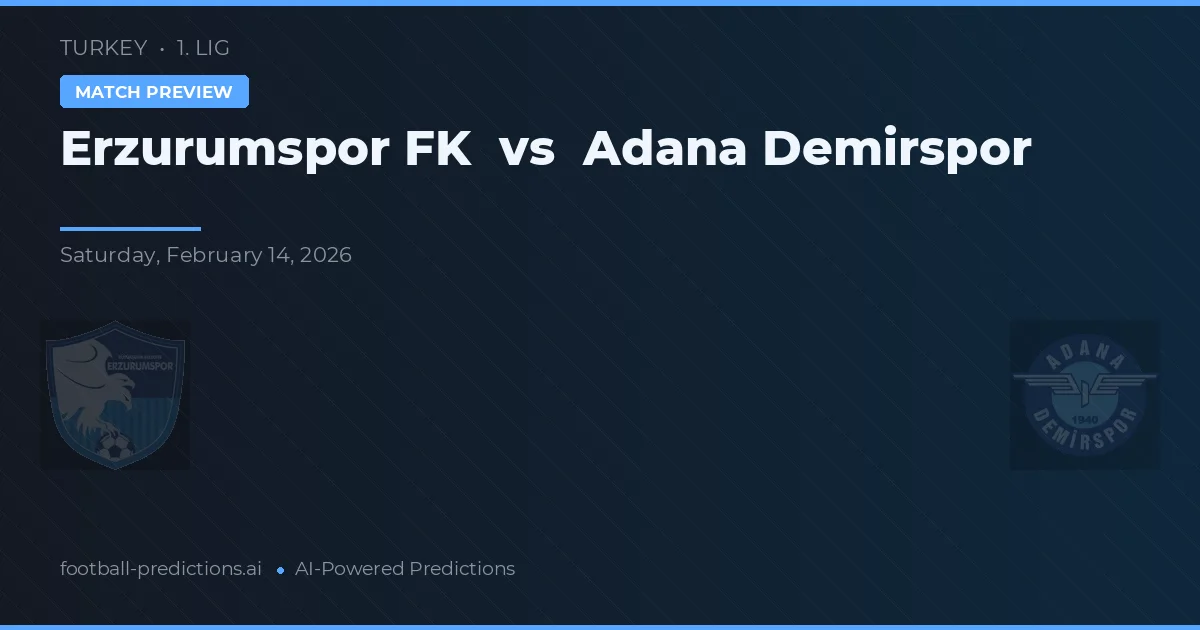 Erzurumspor FK vs Adana Demirspor — předpověď a náhled zápasu