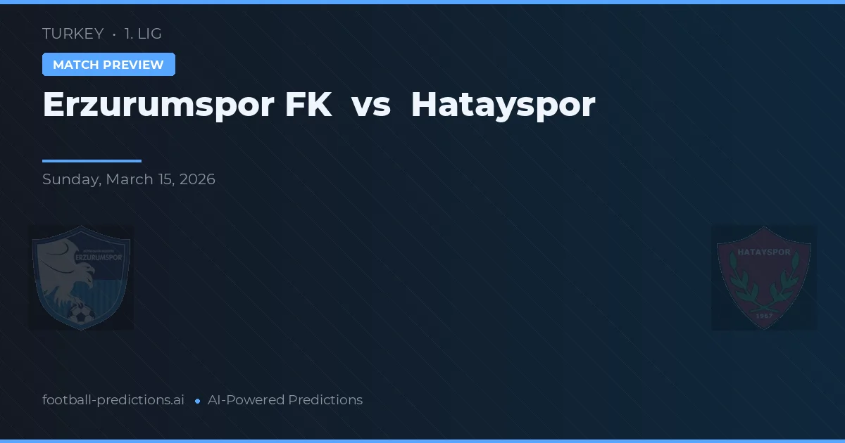 Erzurumspor FK vs Hatayspor — předpověď a náhled zápasu
