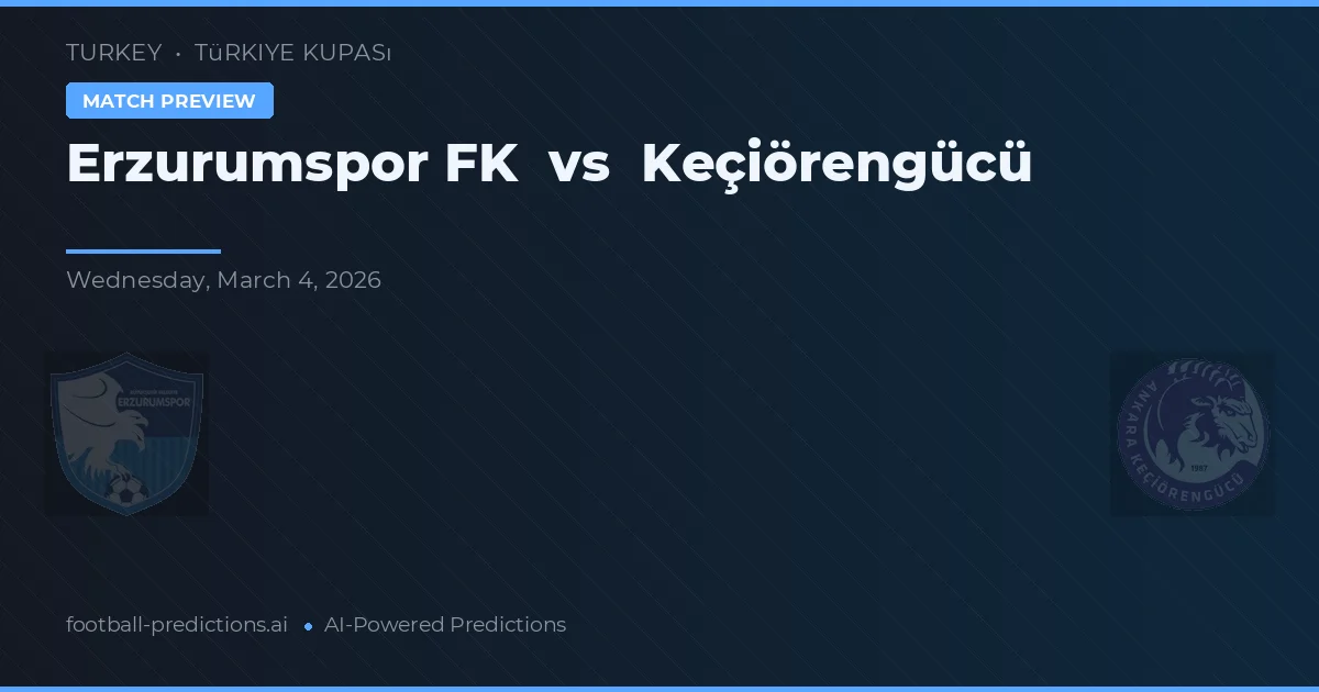 Erzurumspor FK vs Keçiörengücü — předpověď a náhled zápasu