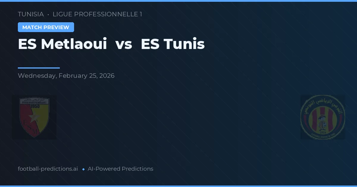 ES Metlaoui vs ES Tunis — předpověď a náhled zápasu