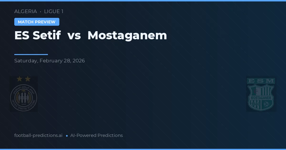ES Sétif vs Mostaganem — předpověď a náhled zápasu