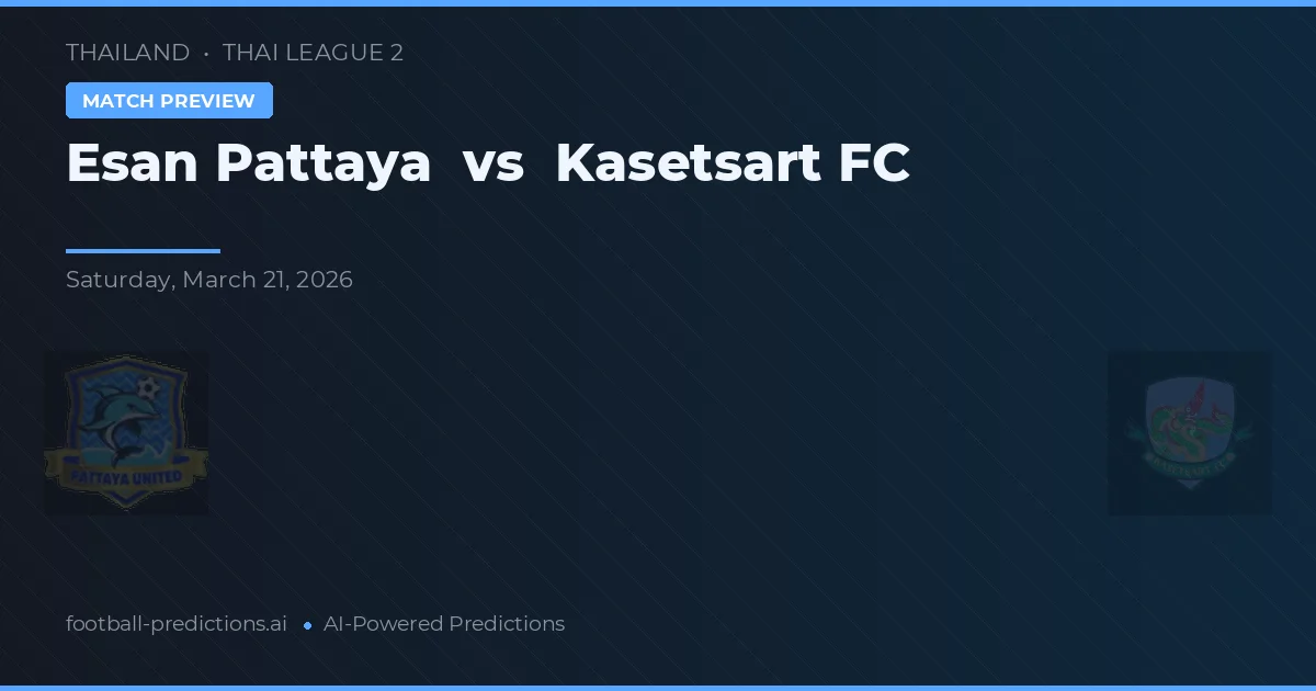 Esan Pattaya vs Kasetsart FC — předpověď a náhled zápasu