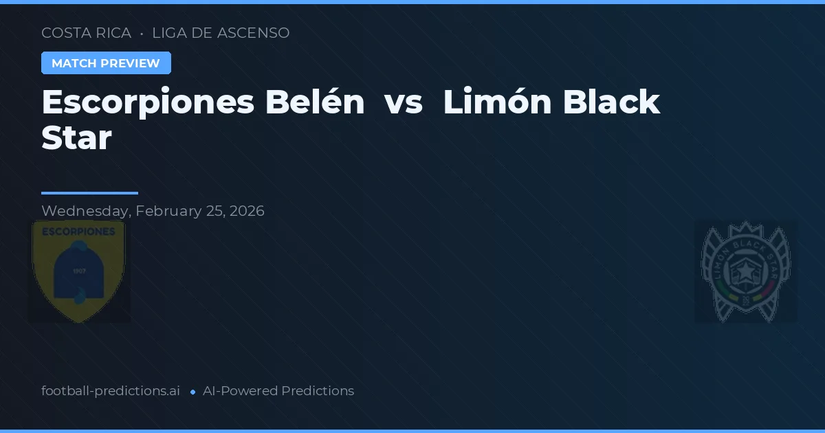 Escorpiones Belén vs Limón Black Star — předpověď a náhled zápasu