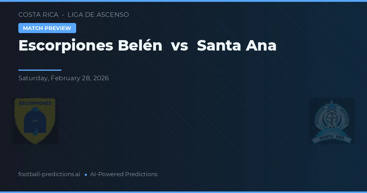 Escorpiones Belén vs Santa Ana — předpověď a náhled zápasu