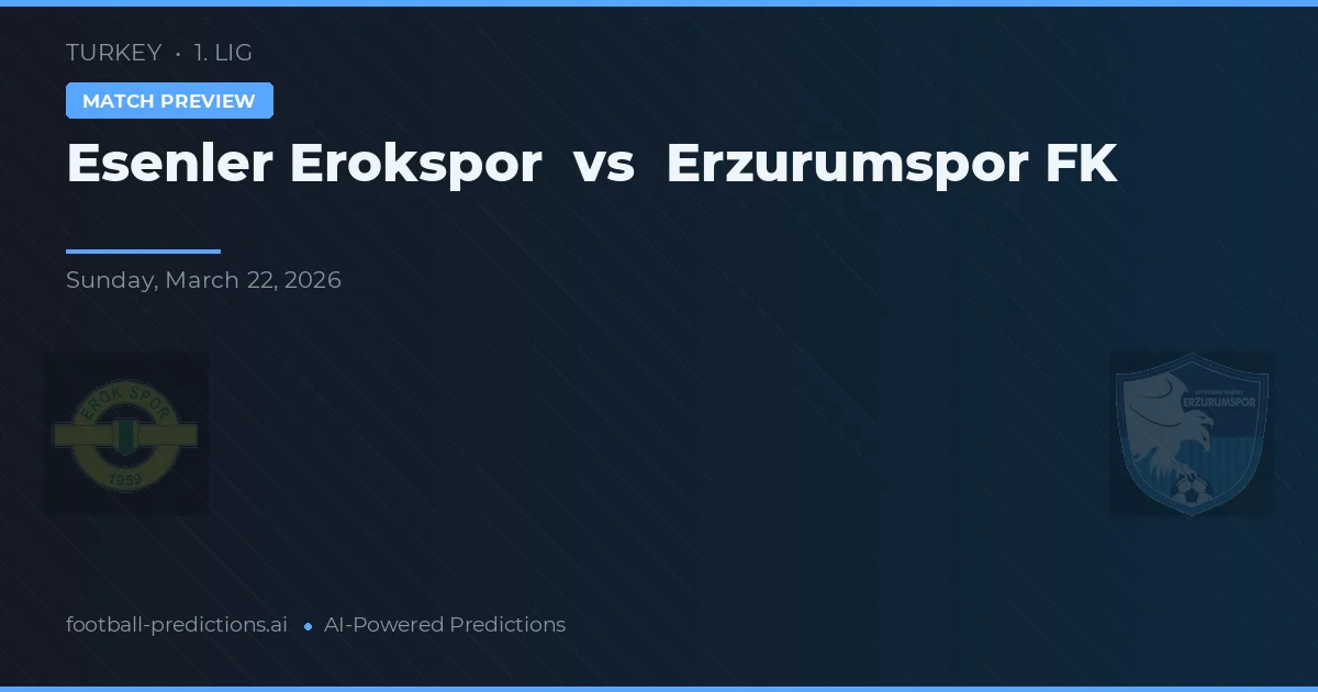 Esenler Erokspor vs Erzurumspor FK — předpověď a náhled zápasu