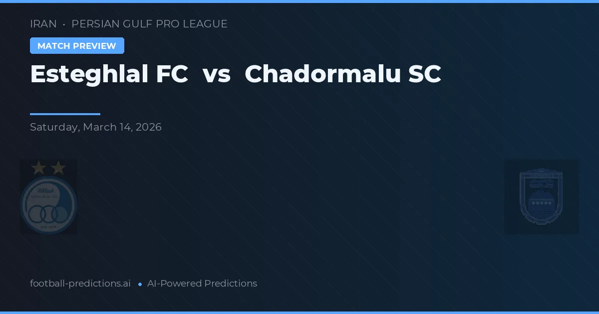 Esteghlal vs Chadormalu SC — předpověď a náhled zápasu