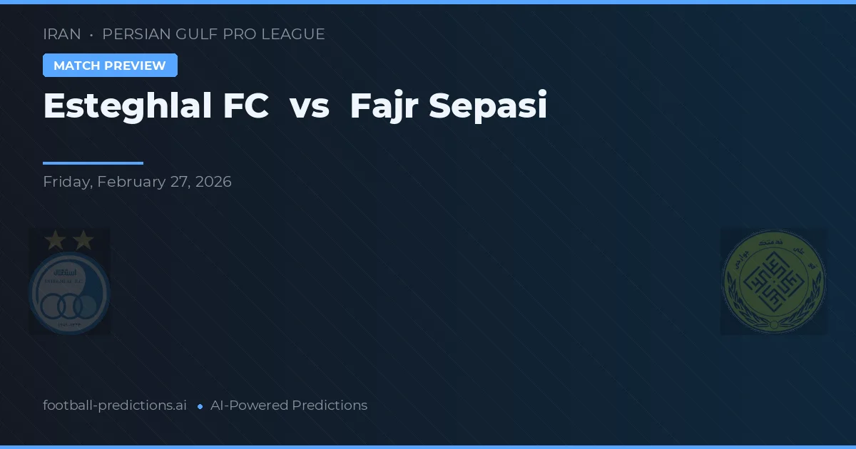 Esteghlal vs Fajr Sepasi — předpověď a náhled zápasu