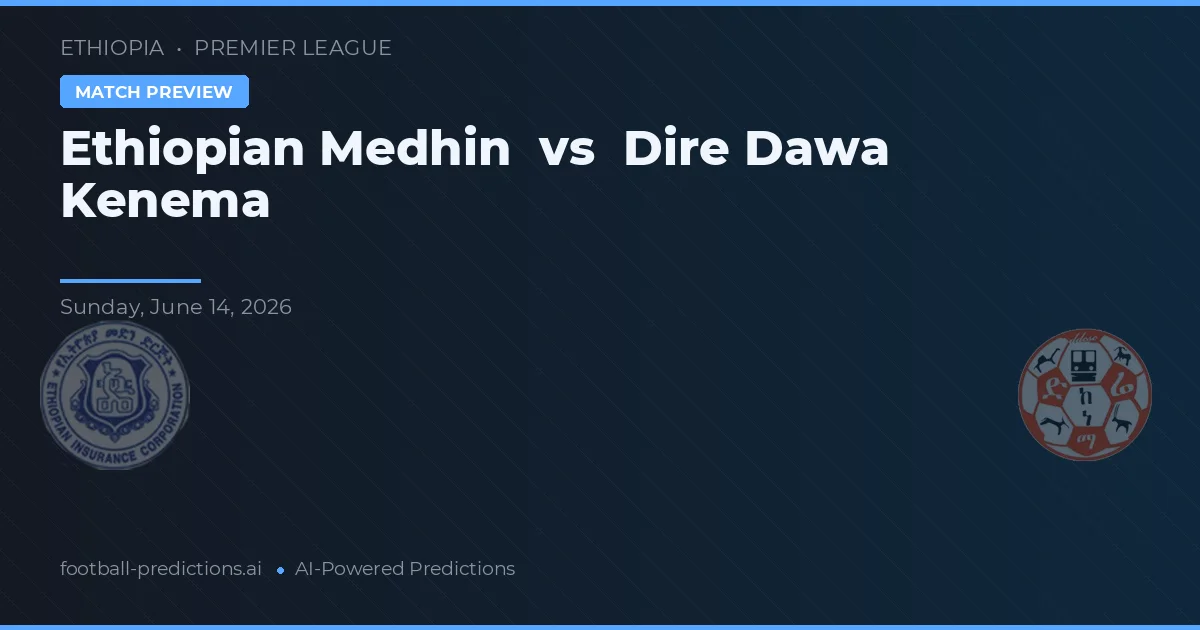 Etiopská Medhin vs Dire Dawa Kenema — předpověď a náhled zápasu