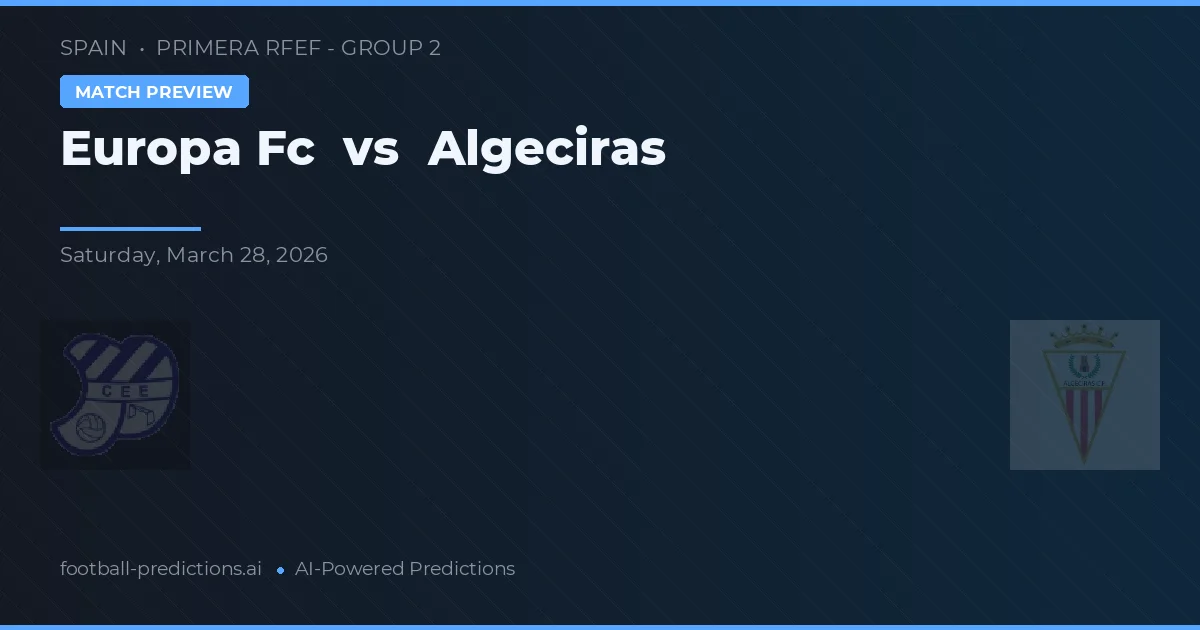 Europa FC vs Algeciras — předpověď a náhled zápasu