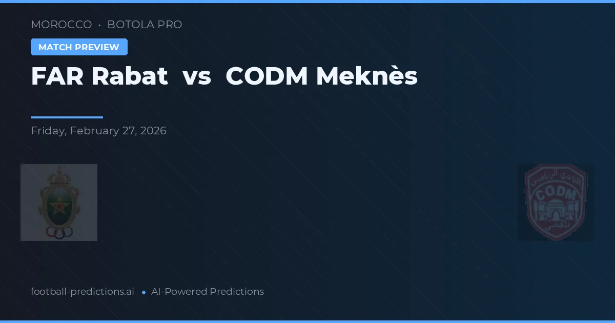 FAR Rabat vs CODM Meknès — předpověď a náhled zápasu