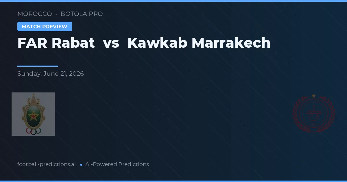 FAR Rabat vs Kawkab Marrakech — předpověď a náhled zápasu