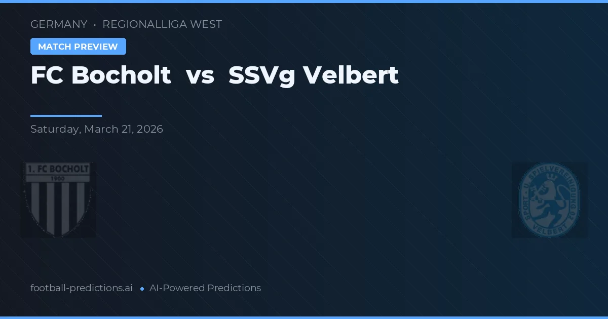 FC Bocholt vs SSVg Velbert — předpověď a náhled zápasu