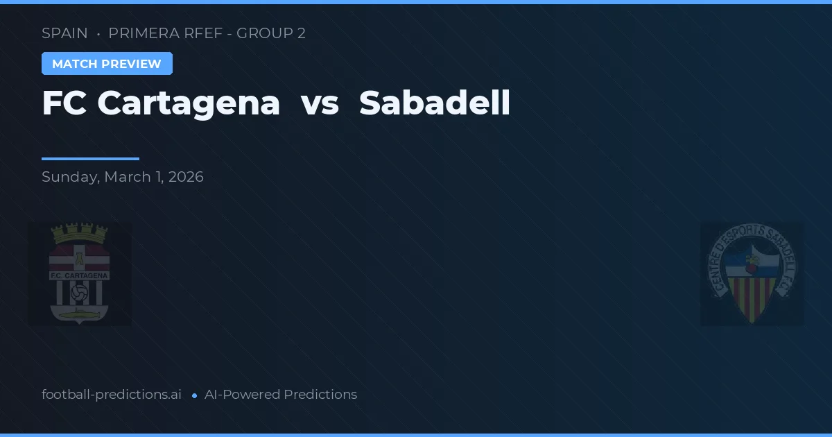 FC Cartagena vs Sabadell — předpověď a náhled zápasu