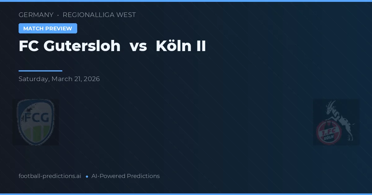 FC Gutersloh vs Köln II — předpověď a náhled zápasu