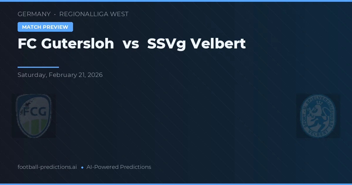 FC Gutersloh vs SSVg Velbert — předpověď a náhled zápasu
