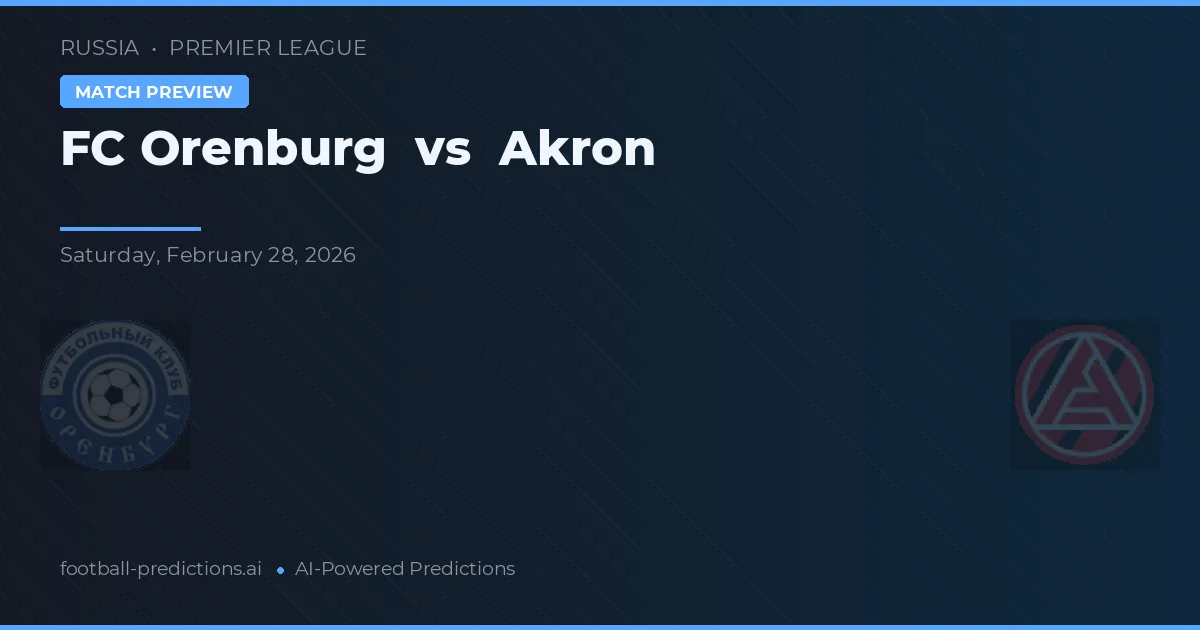 FC Orenburg vs Akron — předpověď a náhled zápasu