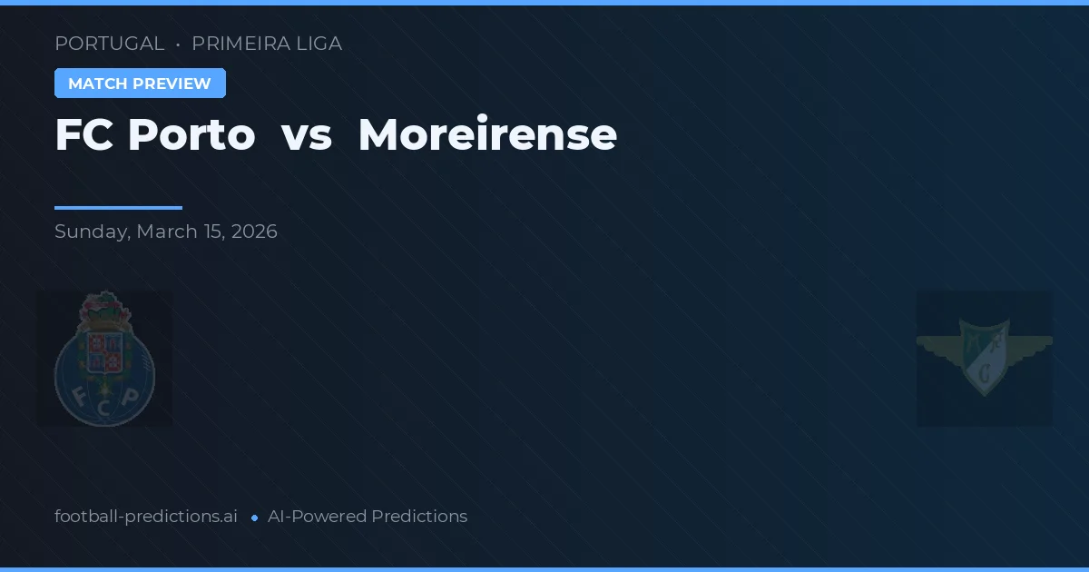 FC Porto vs Moreirense — předpověď a náhled zápasu