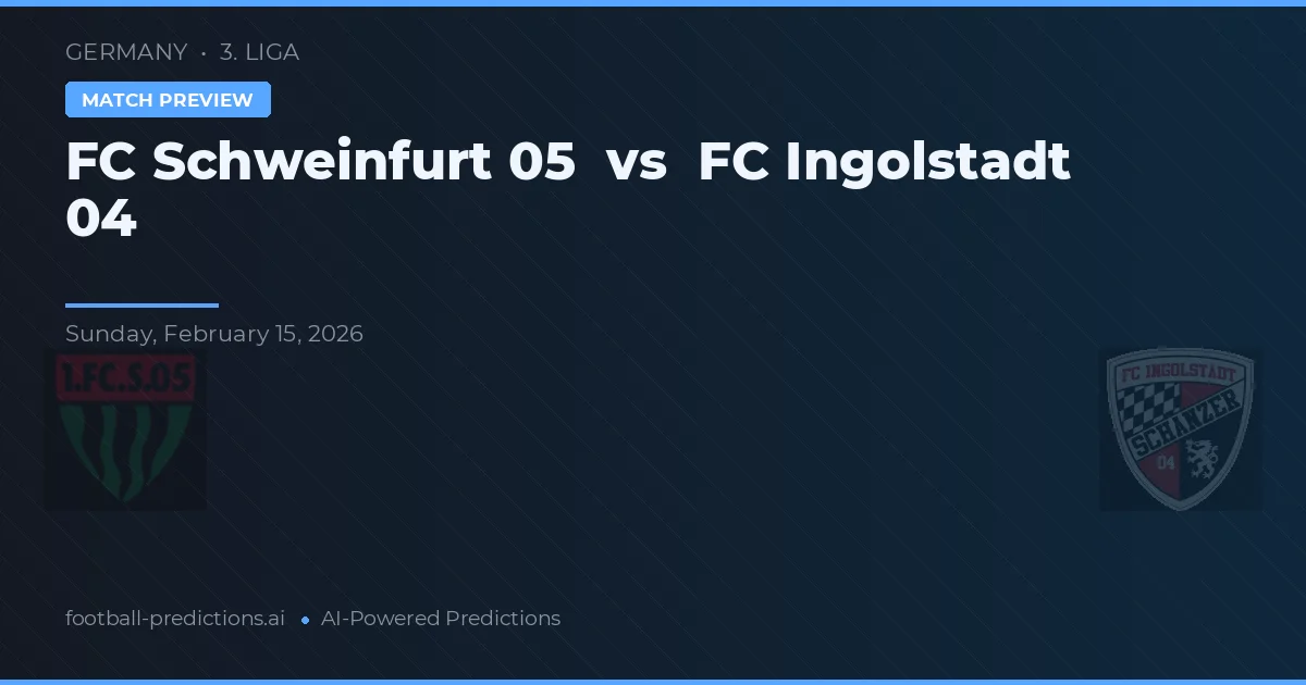 FC Schweinfurt 05 vs Ingolstadt 04 — předpověď a náhled zápasu