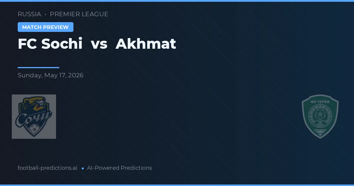 FC Soči vs Akhmat — předpověď a náhled zápasu