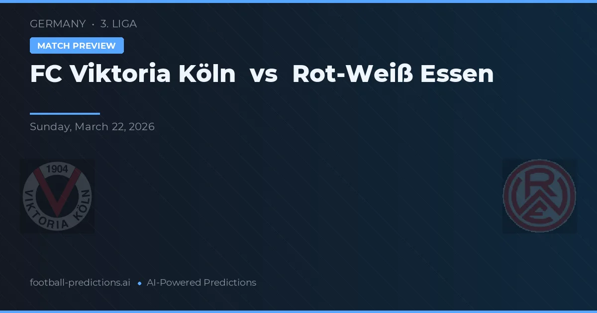 FC Viktoria Köln vs Rot-Weiß Essen — předpověď a náhled zápasu