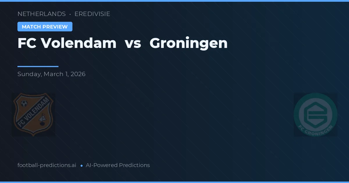 FC Volendam vs Groningen — předpověď a náhled zápasu
