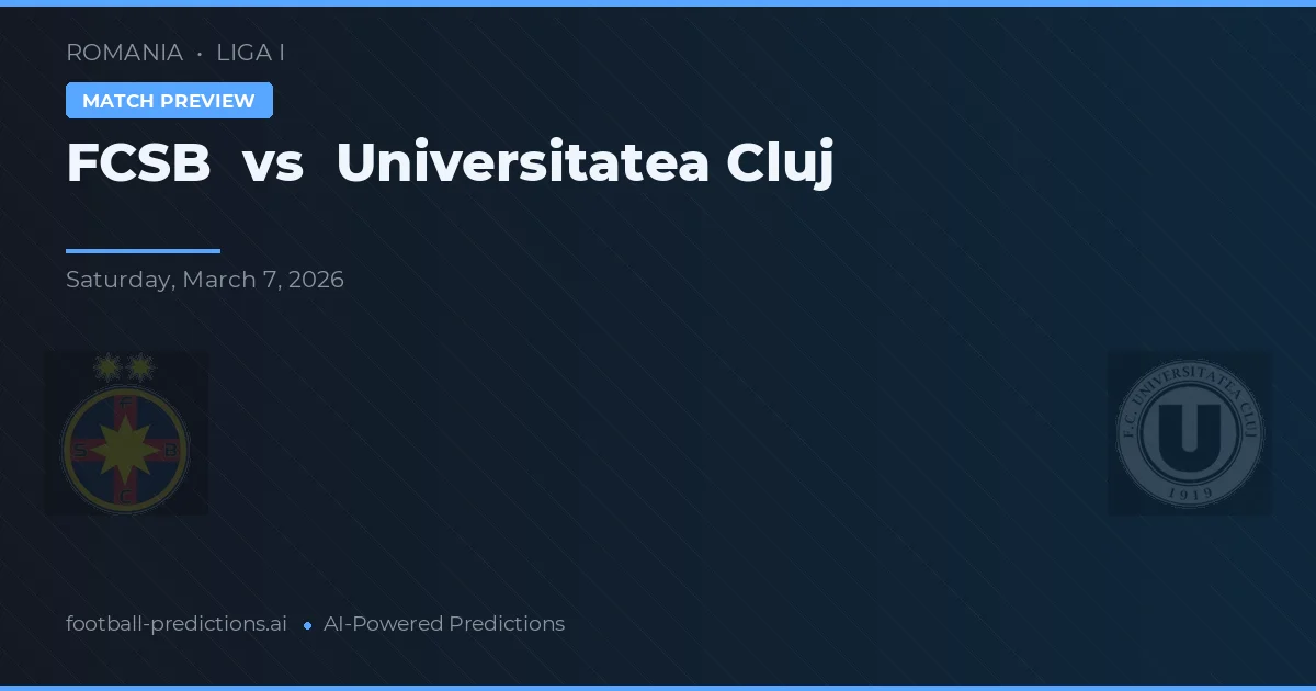 FCSB vs Universitatea Cluj — předpověď a náhled zápasu