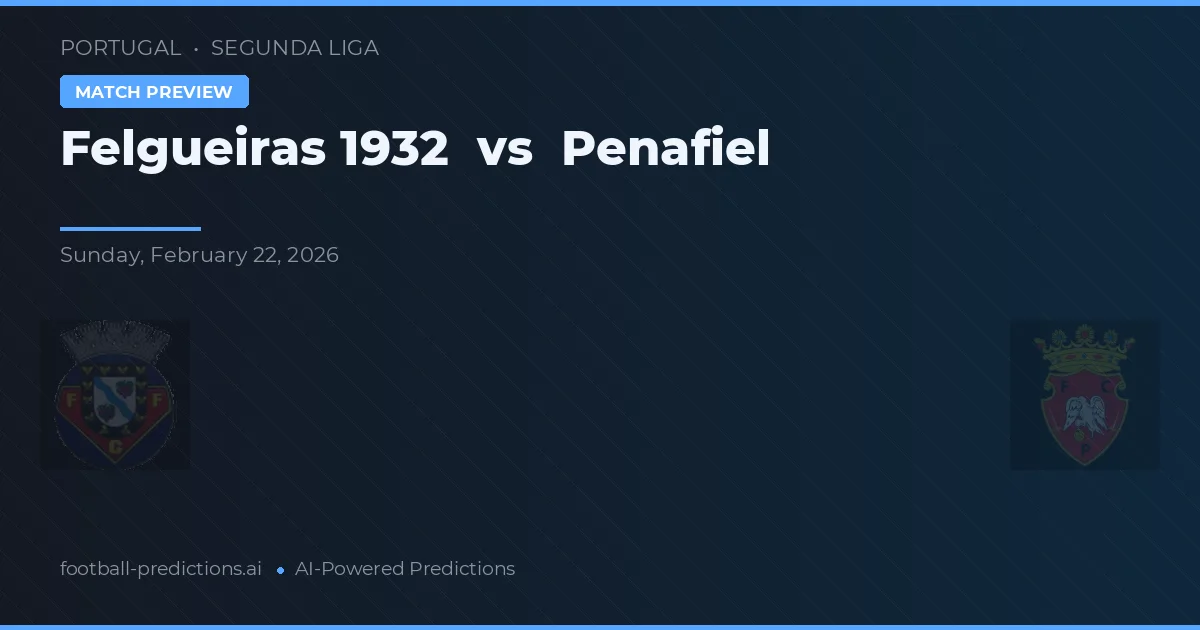 Felgueiras 1932 vs Penafiel — předpověď a náhled zápasu