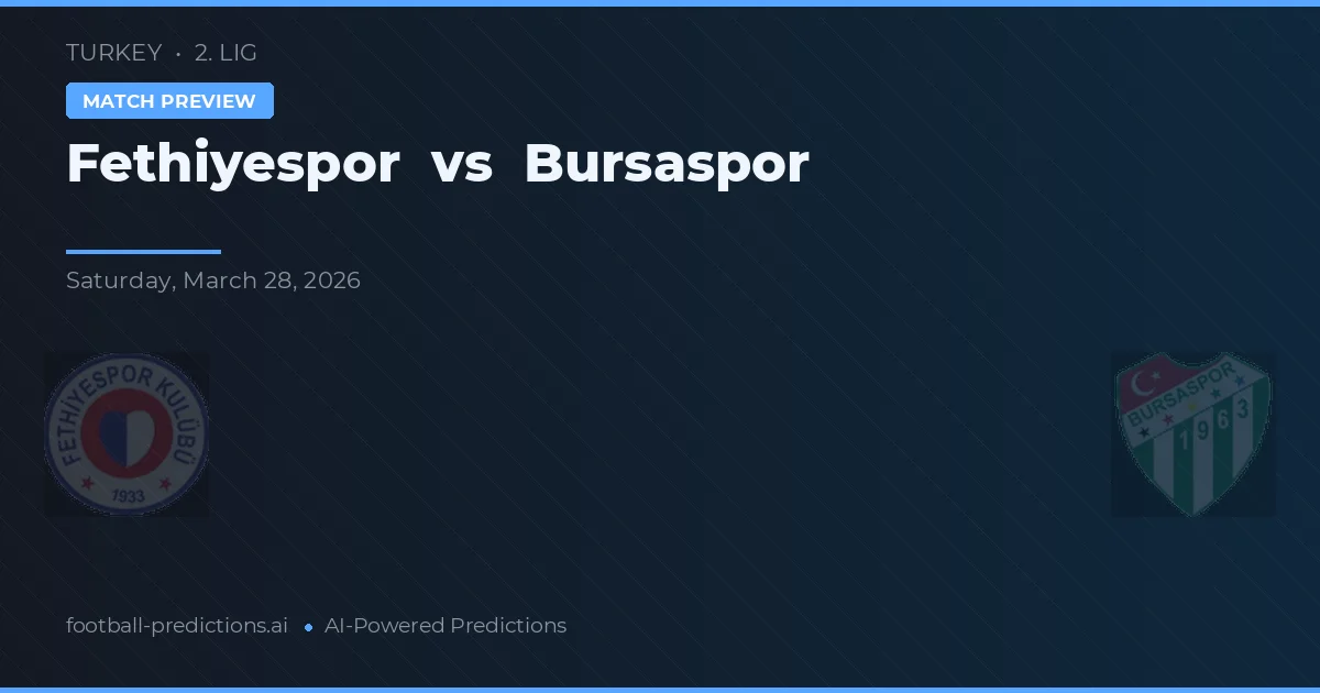 Fethiyespor vs Bursaspor — předpověď a náhled zápasu