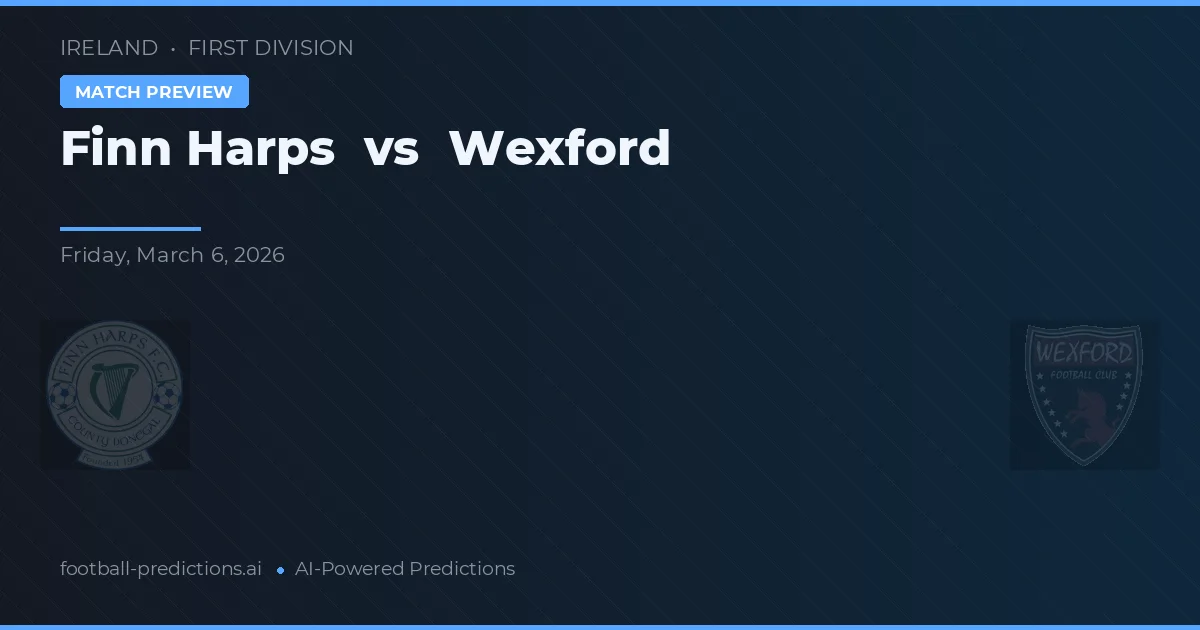 Finn Harps vs Wexford — předpověď a náhled zápasu