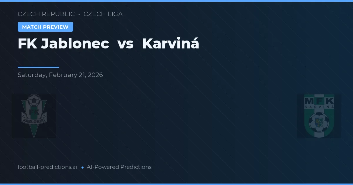 Jablonec vs Karviná — předpověď a náhled zápasu