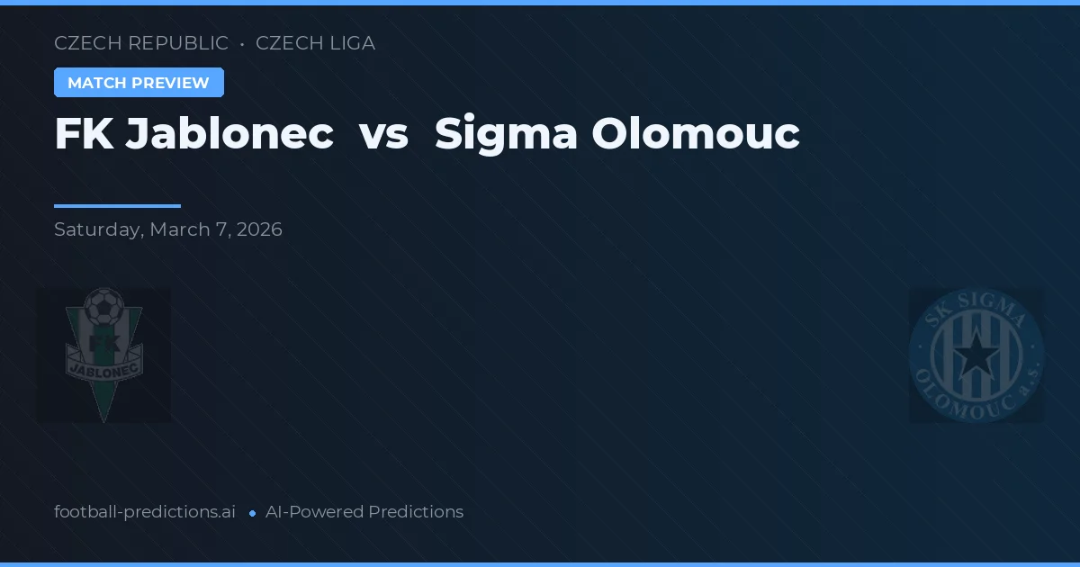 Jablonec vs Sigma Olomouc — předpověď a náhled zápasu
