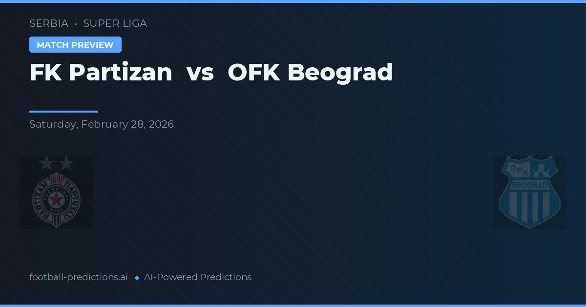 FK Partizan vs OFK Belgrad — předpověď a náhled zápasu