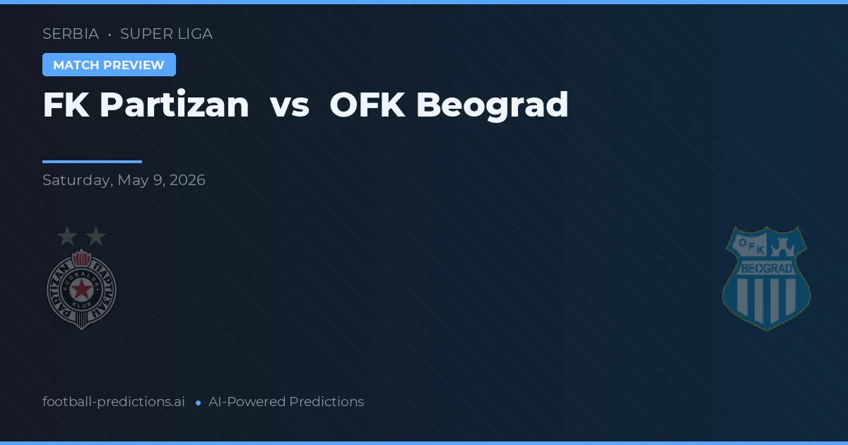 FK Partizan vs OFK Belgrad — předpověď a náhled zápasu
