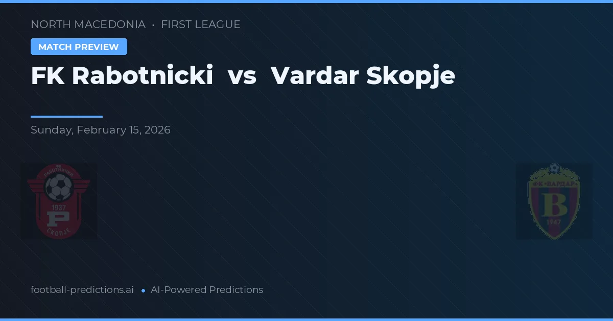 FK Rabotnički vs Vardar Skopje — předpověď a náhled zápasu