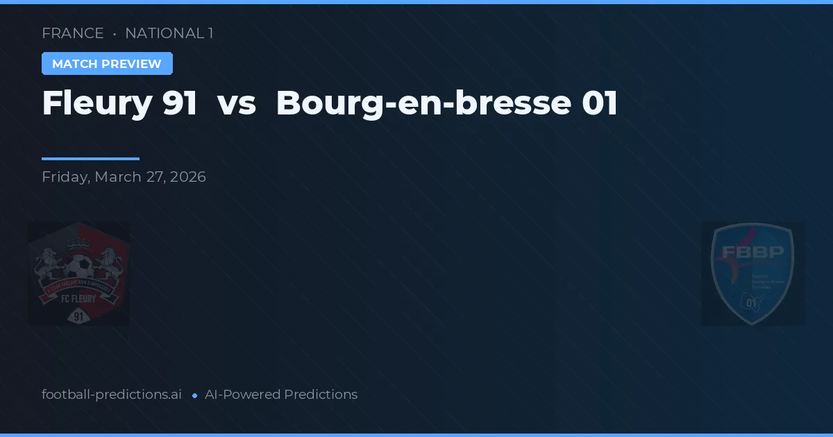 Fleury 91 vs Bourg-en-Bresse 01 — předpověď a náhled zápasu