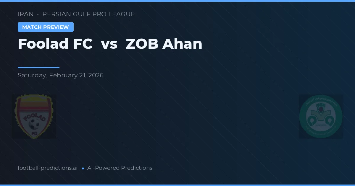 Foolad vs ZOB Ahan — předpověď a náhled zápasu