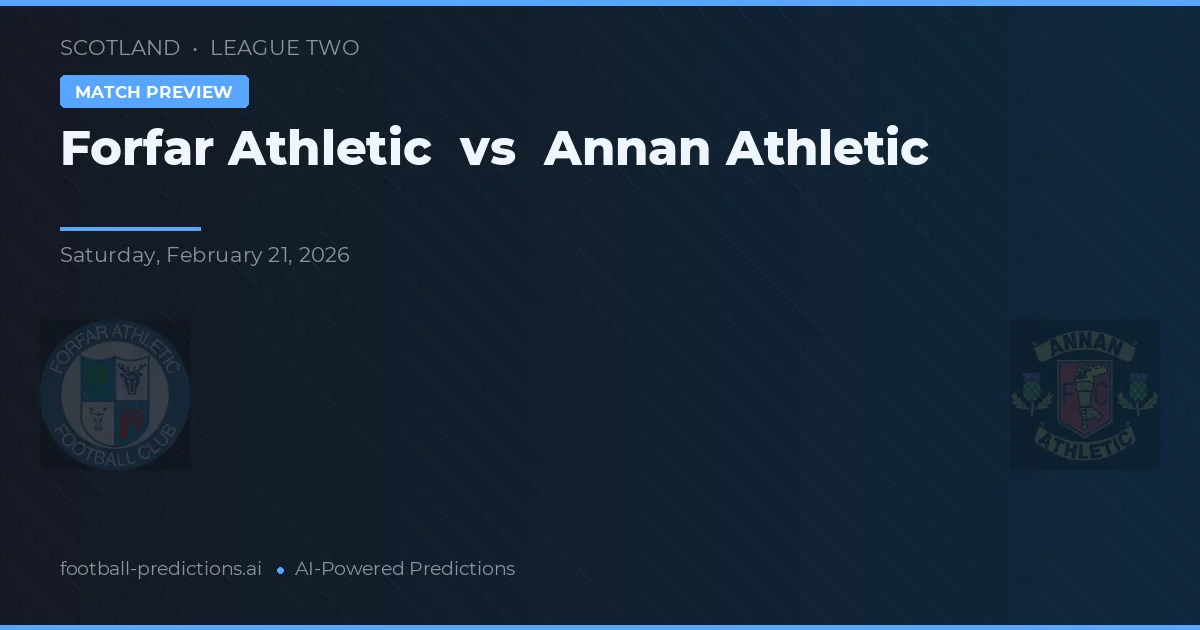 Forfar Athletic vs Annan Athletic — předpověď a náhled zápasu