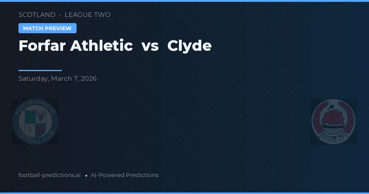 Forfar Athletic vs Clyde — předpověď a náhled zápasu