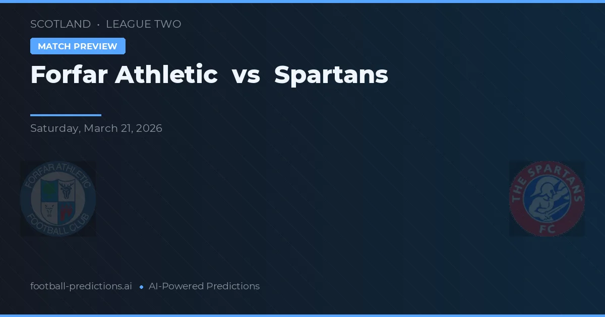 Forfar Athletic vs Spartans — předpověď a náhled zápasu