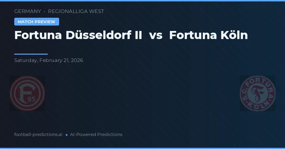 Fortuna Düsseldorf II vs Fortuna Köln — předpověď a náhled zápasu