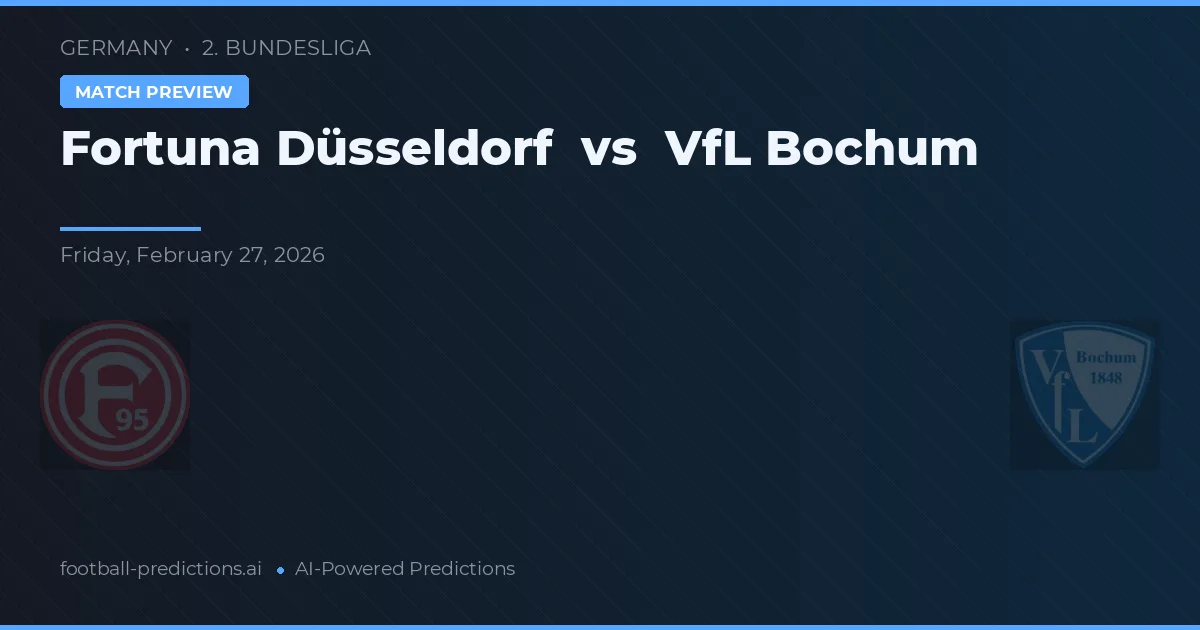 Düsseldorf Fortuna vs VfL Bochum — předpověď a náhled zápasu